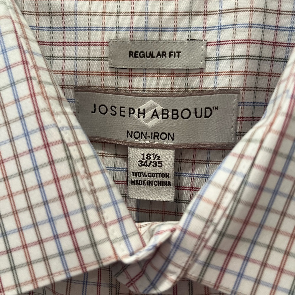Joseph Abboud Men's Non-Iron Plaid Shirt - Red and Blue